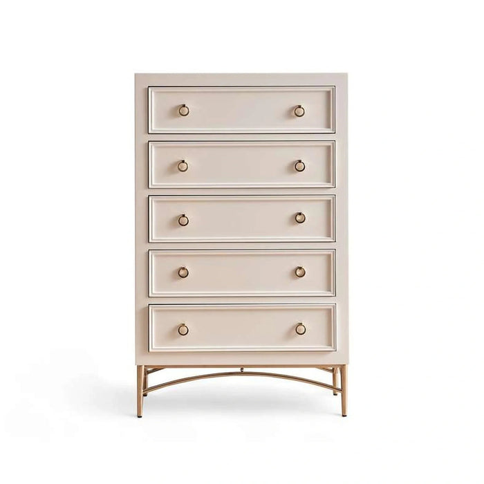 Lucille Chest Of 5 Drawer - White Pan Home