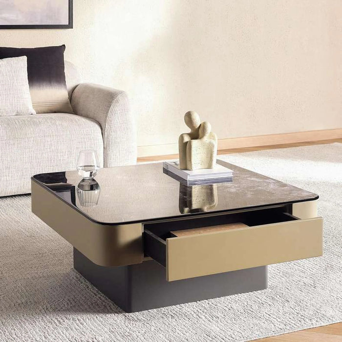 Lugo Coffee Table Large Marble - Gold Black