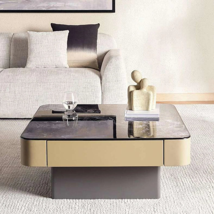 Lugo Coffee Table Large Marble - Gold Black