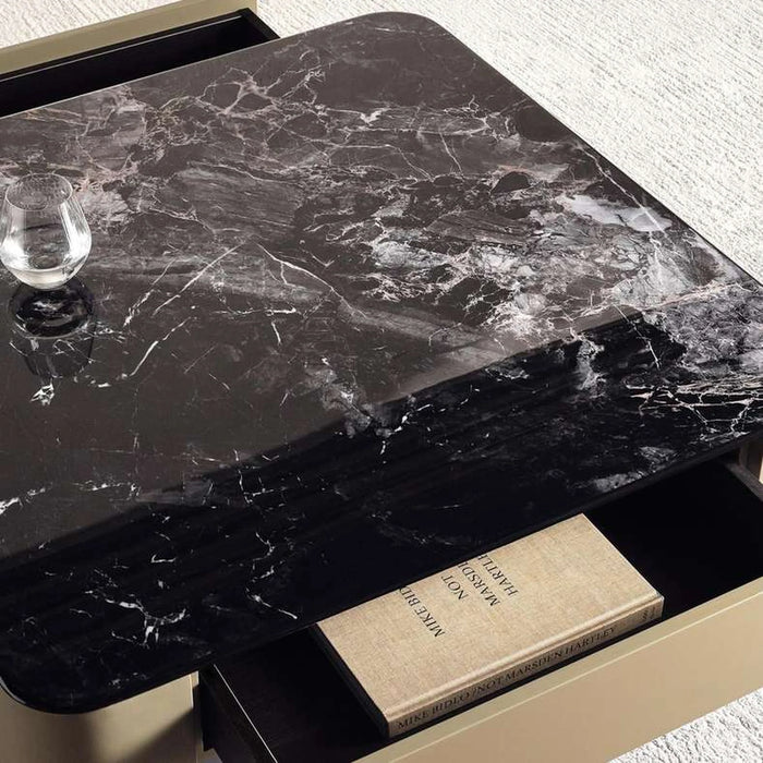 Lugo Coffee Table Large Marble - Gold Black