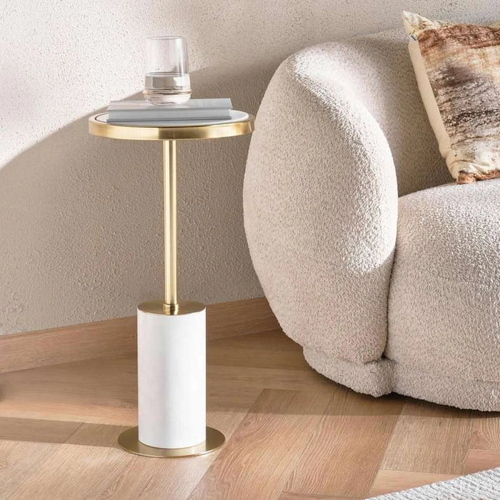 Lui Accent Table Marble - Gold & White