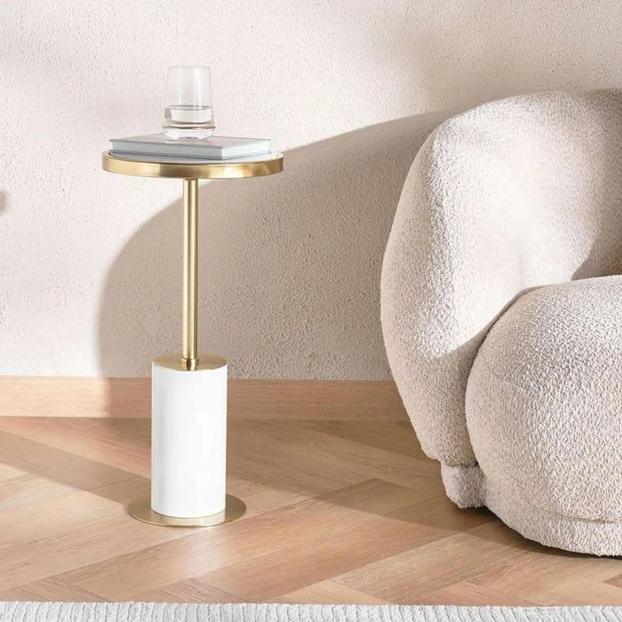 Lui Accent Table Marble - Gold & White
