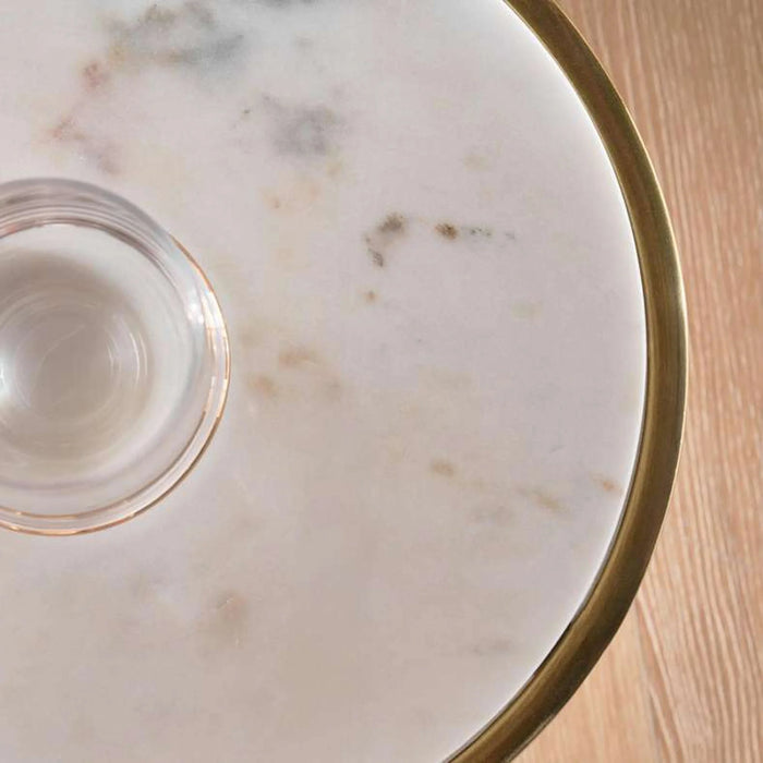 Lui Accent Table Marble - Gold & White