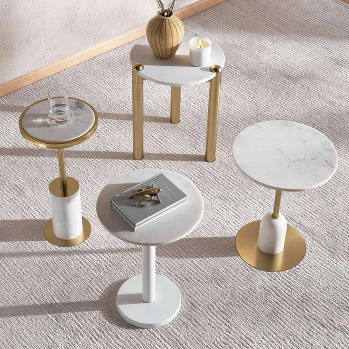 Lui Accent Table Marble - Gold & White