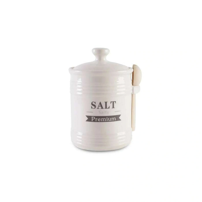 Luisa Salt Canister With Spoon 700Ml - White
