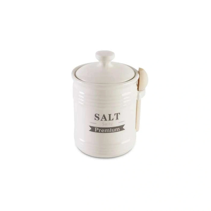 Luisa Salt Canister With Spoon 700Ml - White