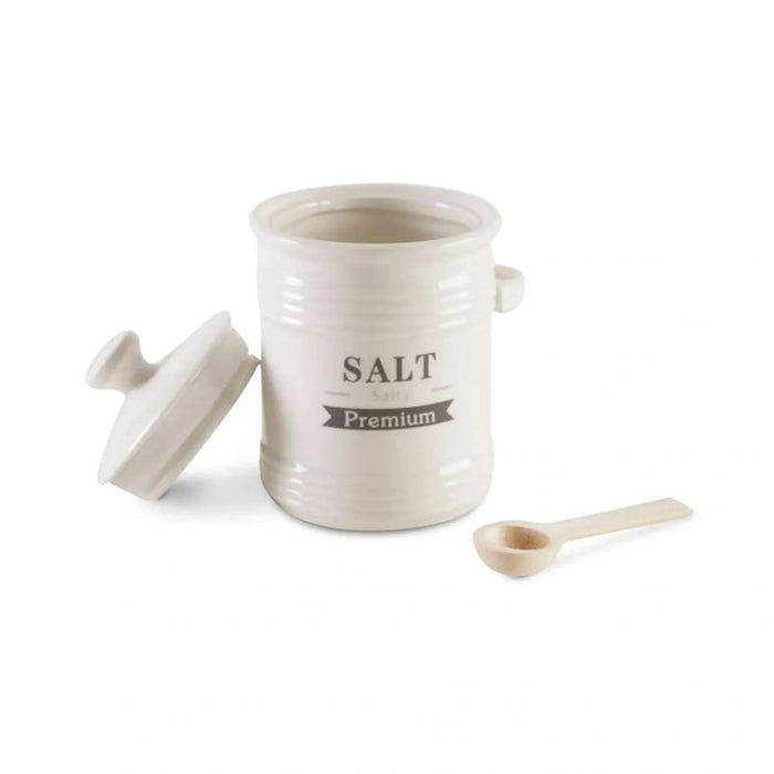 Luisa Salt Canister With Spoon 700Ml - White