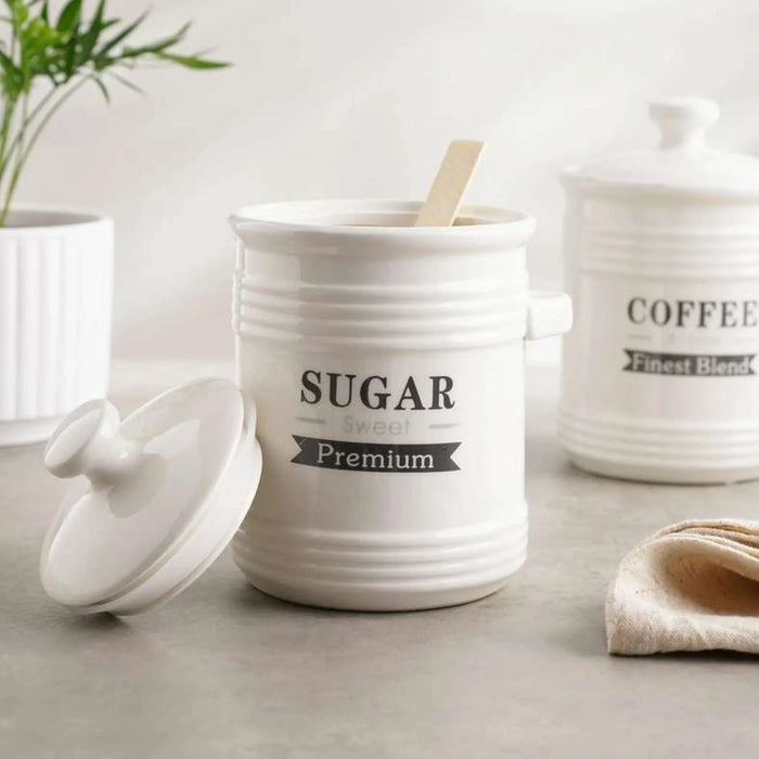 Luisa Sugar Canister With Spoon 700Ml - White