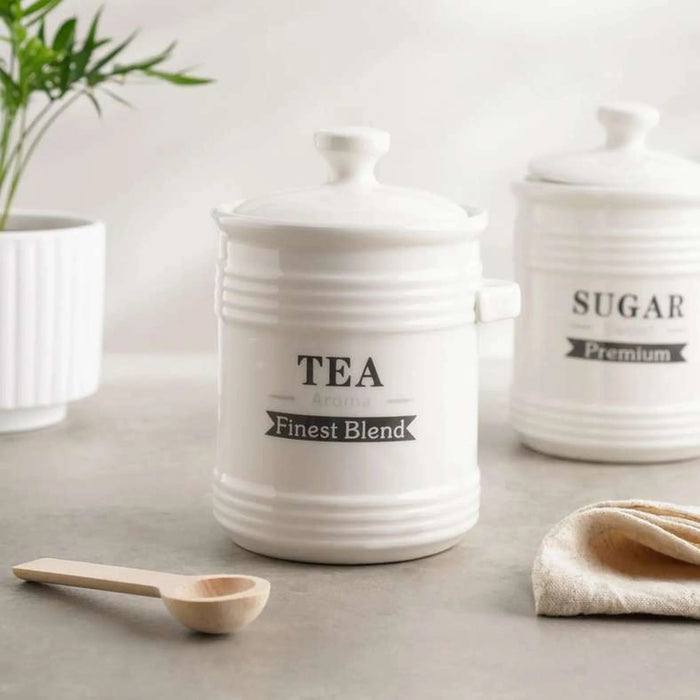 Luisa Tea Canister With Spoon 700Ml - White