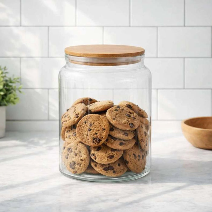 Lukas Round Glass Jar 3L -Clear Pan Home