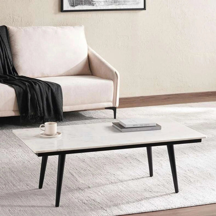 Lukenz Coffee Table Marble - White & Black Pan Home