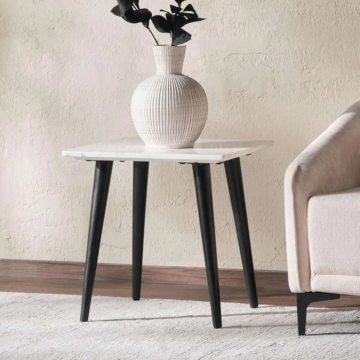 Lukenz End Table Marble - White & Black Pan Home