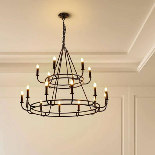 Luminance 18-Light E-14 Chandelier 122X122X99Cm - Matte Black Pan Home