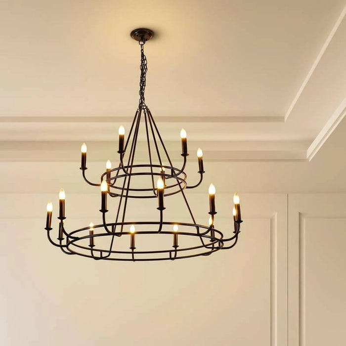 Luminance 18-Light E-14 Chandelier 122X122X99Cm - Matte Black Pan Home