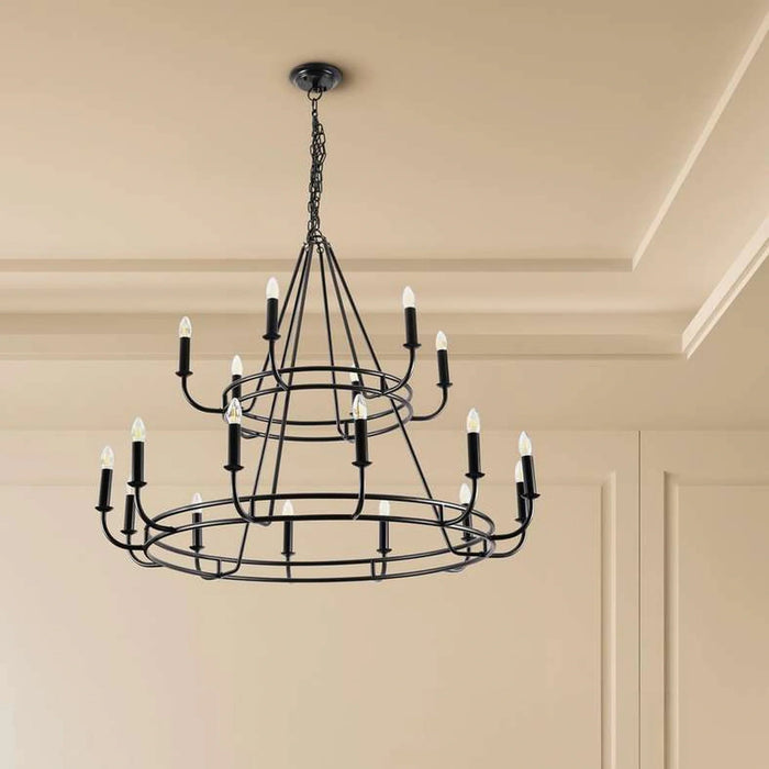Luminance 18-Light E-14 Chandelier 122X122X99Cm - Matte Black Pan Home