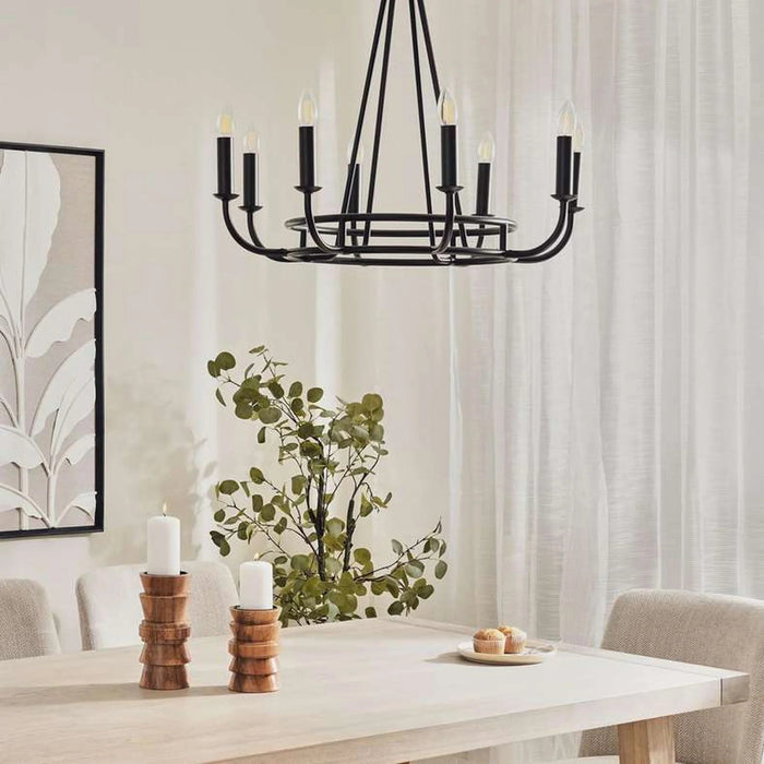 Luminance 8-Light E-14 Chandelier 71X71X64Cm - Matte Black Pan Home