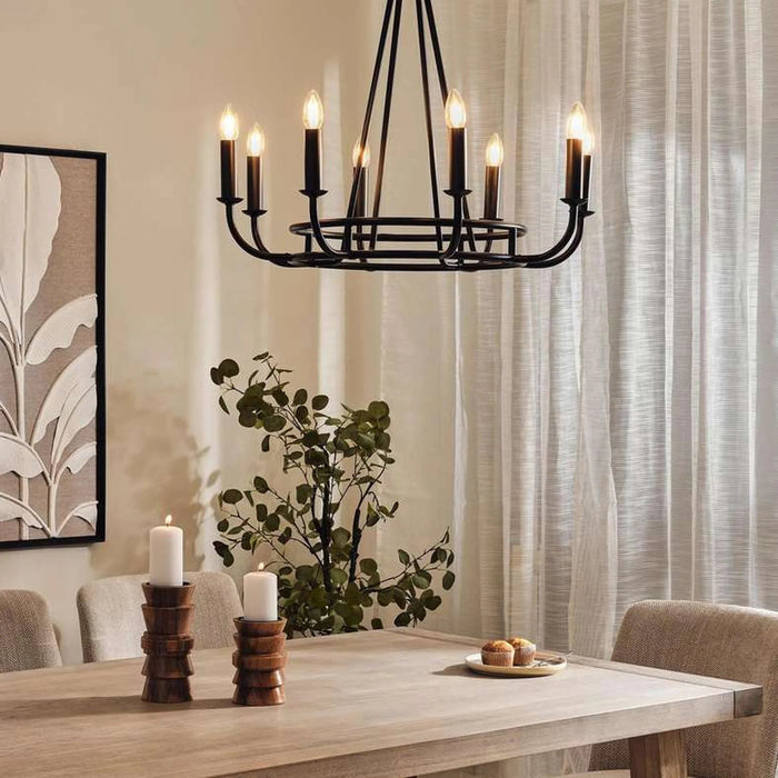 Luminance 8-Light E-14 Chandelier 71X71X64Cm - Matte Black Pan Home