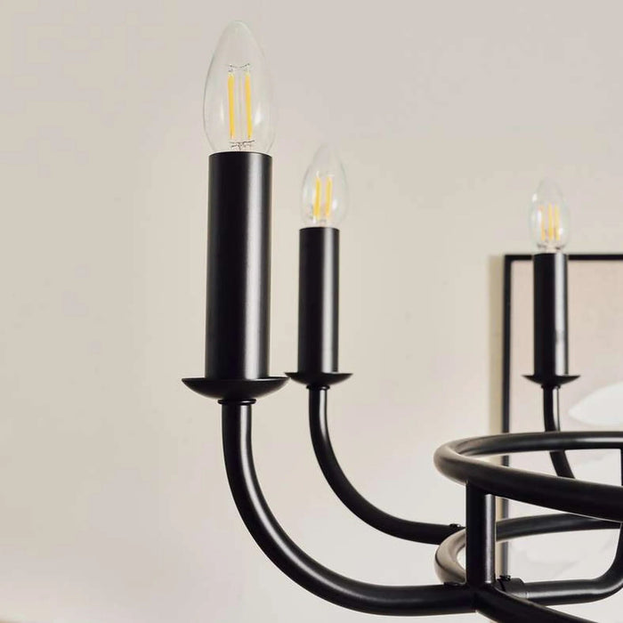 Luminance 8-Light E-14 Chandelier 71X71X64Cm - Matte Black Pan Home
