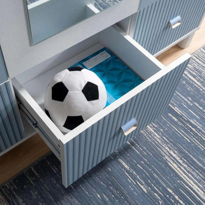 Luna Kids 3 Door Wardrobe - Blue