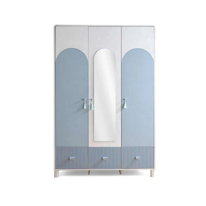 Luna Kids 3 Door Wardrobe - Blue
