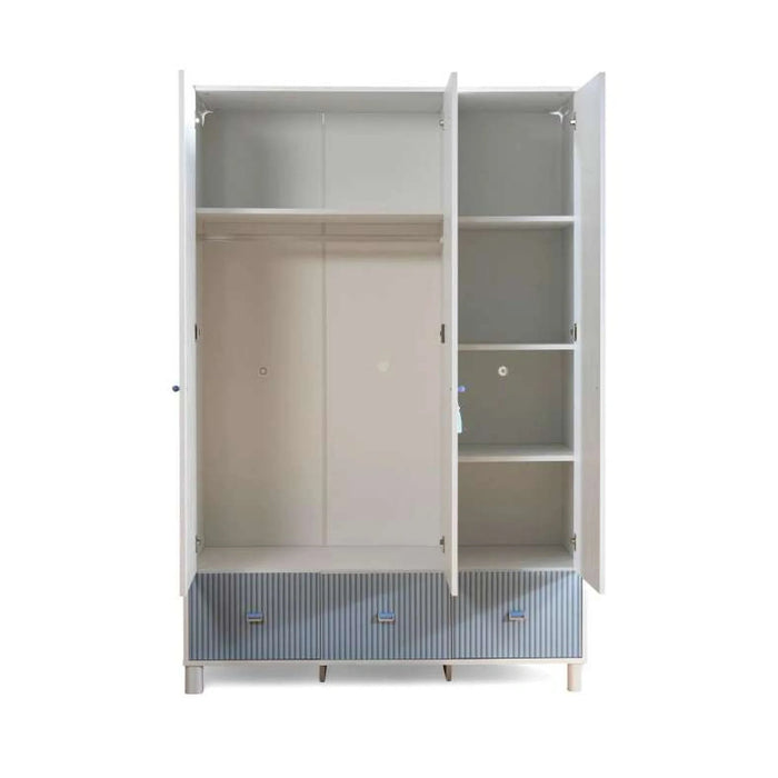 Luna Kids 3 Door Wardrobe - Blue