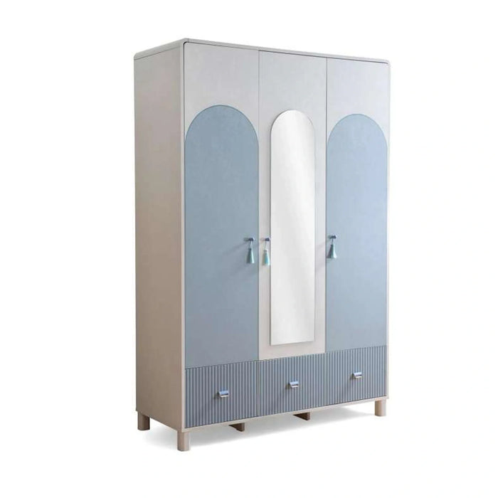Luna Kids 3 Door Wardrobe - Blue