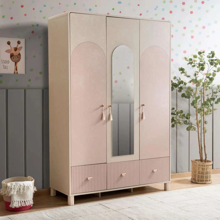 Luna Kids 3 Door Wardrobe - Pink