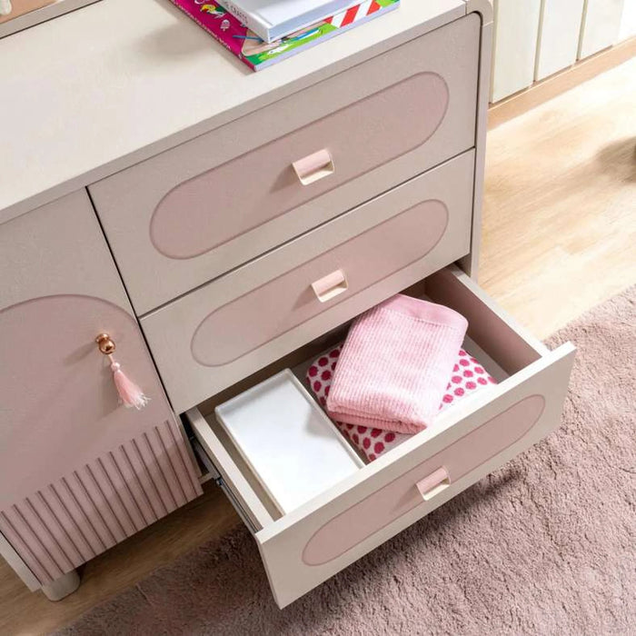 Luna Kids Dresser With Mirror - Pink