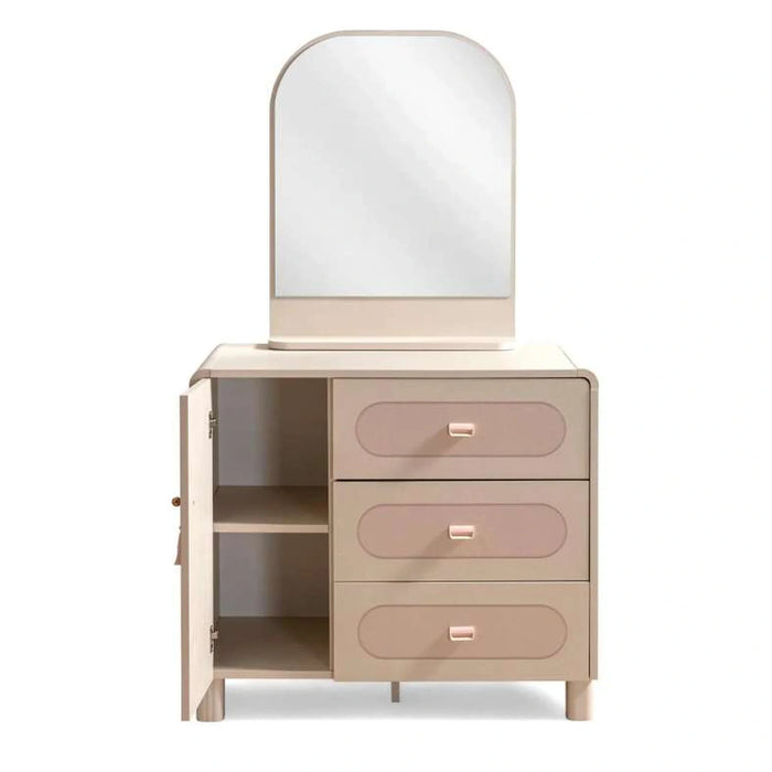 Luna Kids Dresser With Mirror - Pink