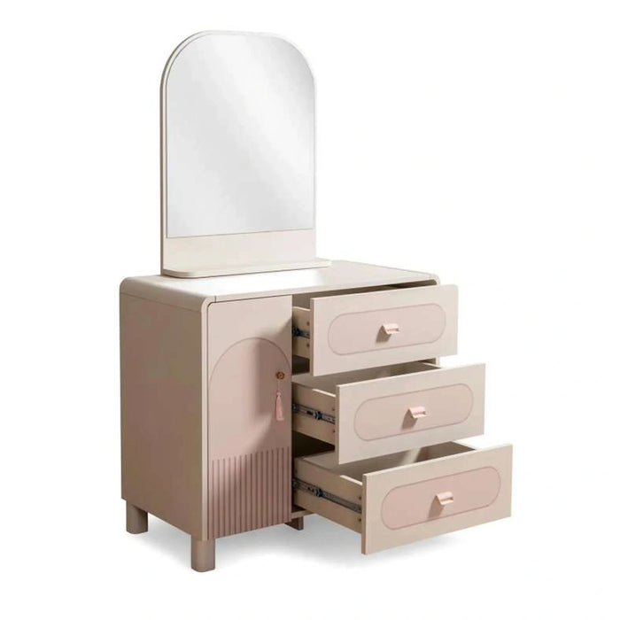 Luna Kids Dresser With Mirror - Pink