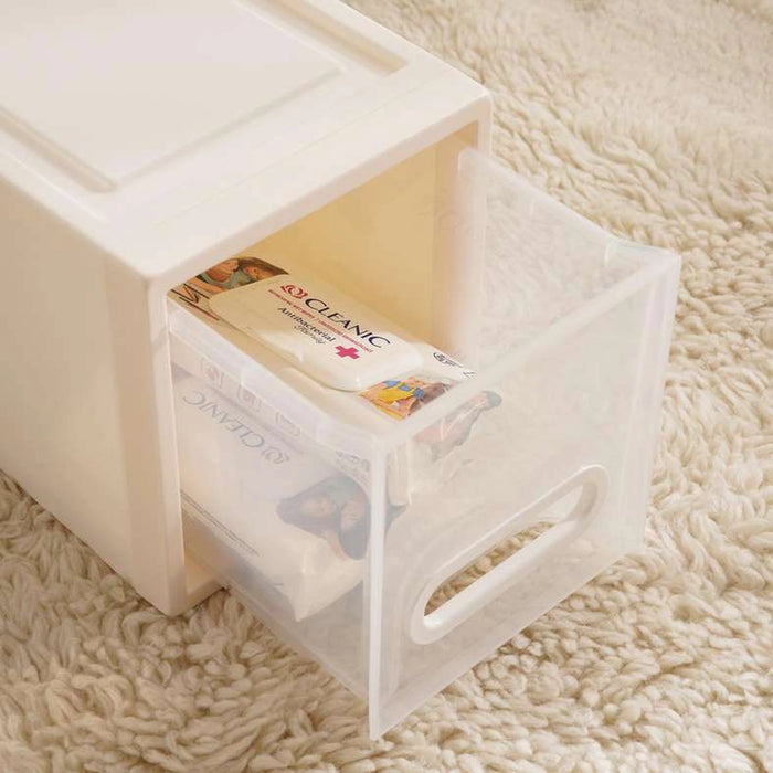 Luna Stackable Home Organizer Drawer Box -White