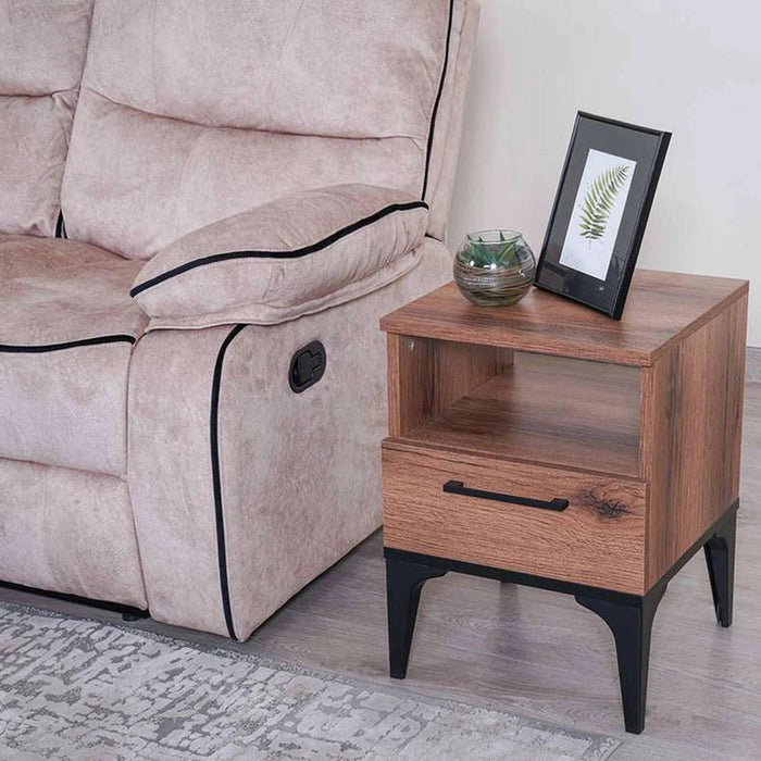 Lupo End Table With 1 Drawer Melamine Pan Home