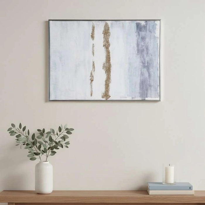 Lustre Hand Painted Canvas Wall Art 50X71Cm - Blue Pan Home