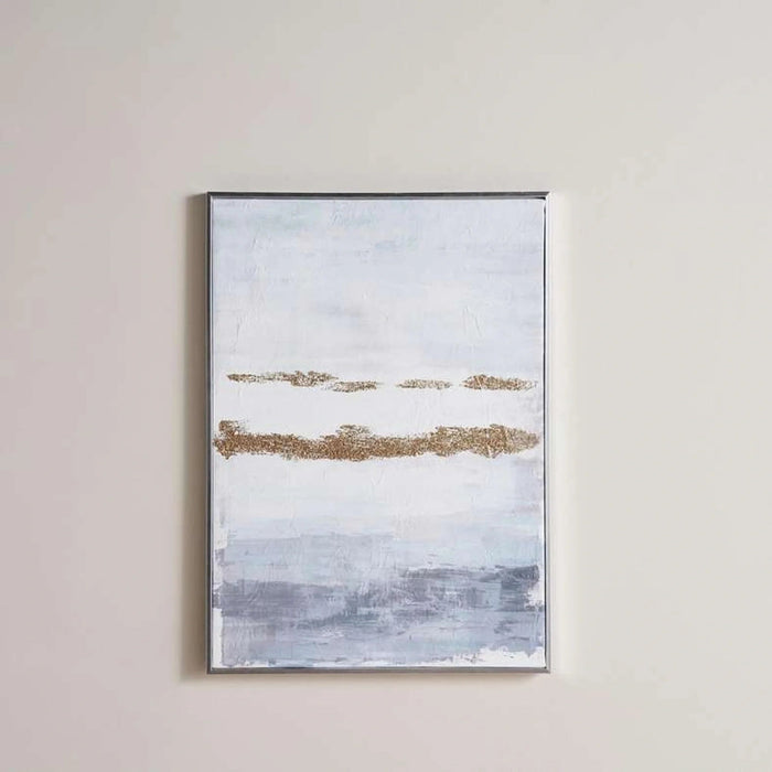 Lustre Hand Painted Canvas Wall Art 50X71Cm - Blue Pan Home
