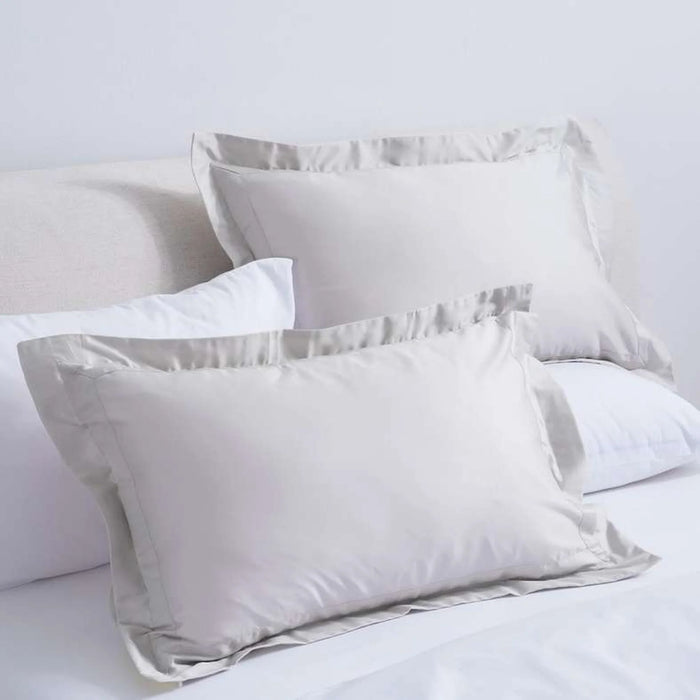 Luxe Cotton Tencel 2-Piece Oxford Pillow Case Set 50X75+5Cm - Grey