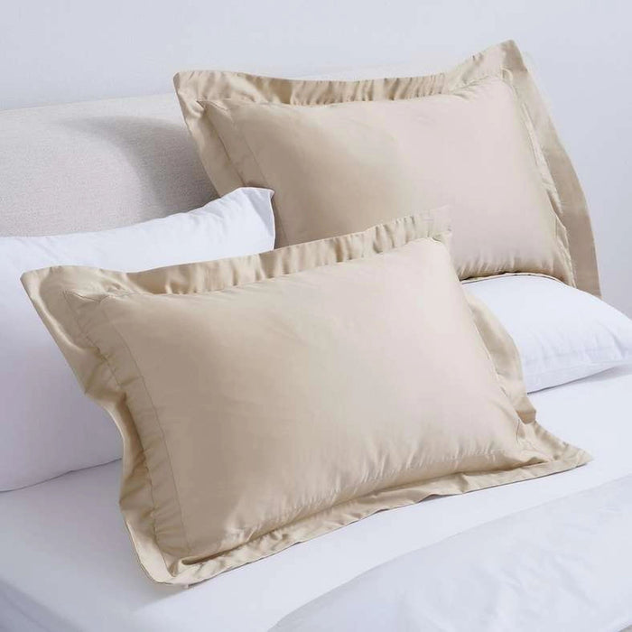 Luxe Cotton Tencel 2-Piece Oxford Pillow Case Set 50X75+5cm - Sand Pan Home
