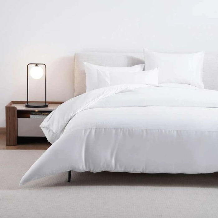 Luxe Cotton Tencel 3-Piece Duvet Cover Set 260X220Cm - White