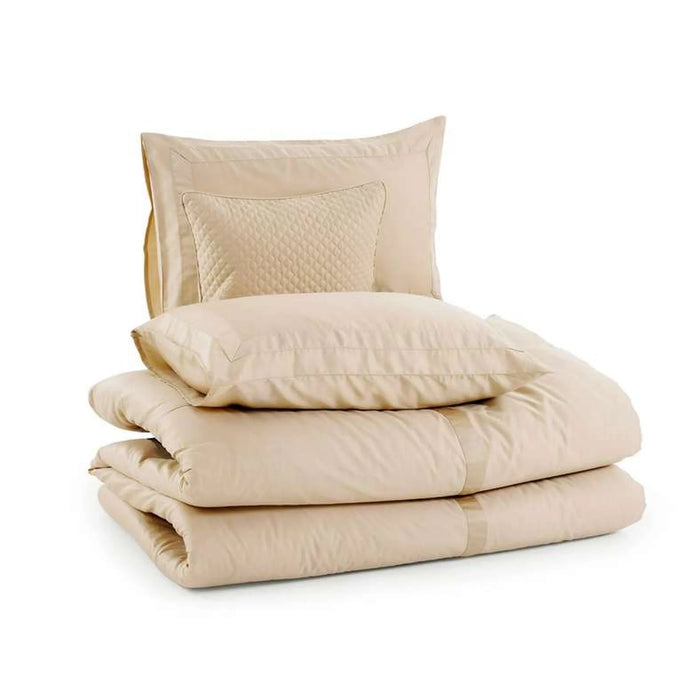 Luxe Cotton Tencel 4-Piece Comforter Set 240X260Cm - Sand