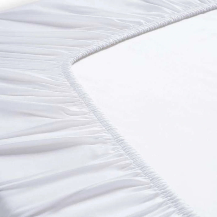 Luxe Cotton Tencel Fitted Sheet 120X200+33Cm - White