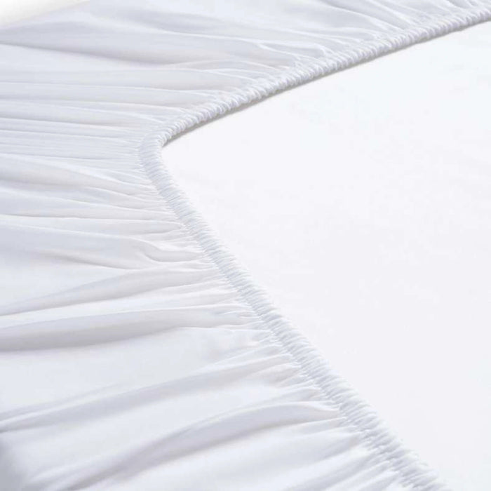 Luxe Cotton Tencel Fitted Sheet 160X200+33cm - White Pan Home