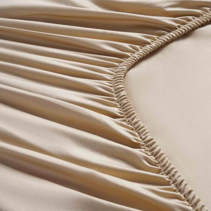 Luxe Cotton Tencel Fitted Sheet 180X200+33Cm - Sand