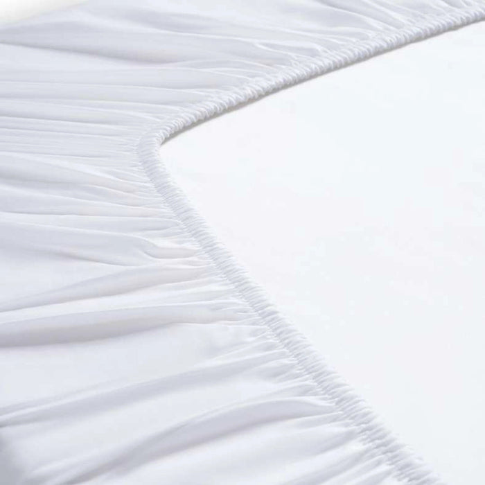 Luxe Cotton Tencel Fitted Sheet- White Pan Home