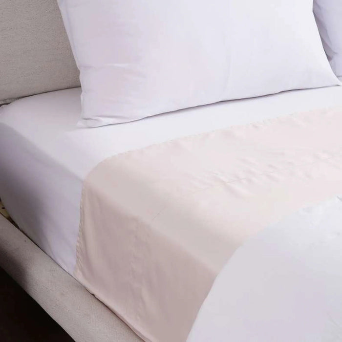 Luxe Cotton Tencel Flat Sheet 240X270Cm - Rose Pan Home