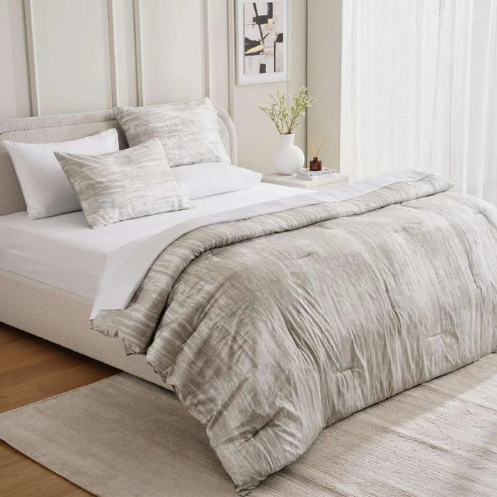 Luxe Cotton Tencel Lexus 3-Piece King Comforter Set 240X260Cm - Pearl Metallic