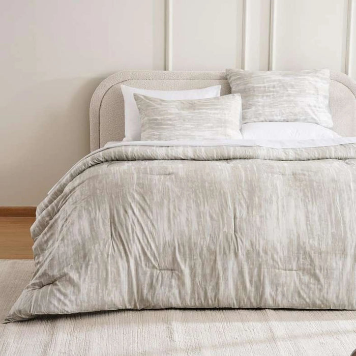 Luxe Cotton Tencel Lexus 3-Piece King Comforter Set 240X260Cm - Pearl Metallic