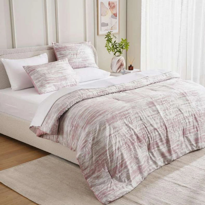 Luxe Cotton Tencel Lexus 3-Piece Queen Comforter Set 200X240Cm - Blush Metallic