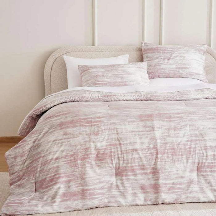 Luxe Cotton Tencel Lexus 3-Piece Queen Comforter Set 200X240Cm - Blush Metallic