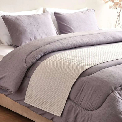 Luxe Cotton Tencel Quilted Bed Runner 50X240Cm - Grey Pan Home