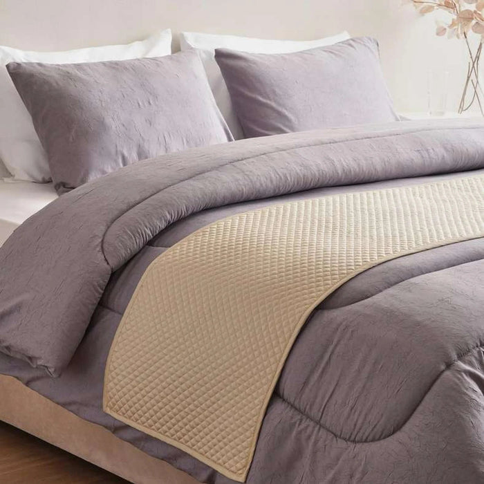 Luxe Cotton Tencel Quilted Bed Runner 50X240Cm - Sand Pan Home