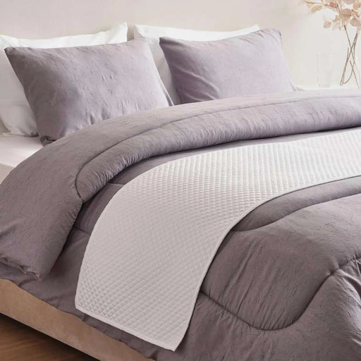 Luxe Cotton Tencel Quilted Bed Runner 50X240Cm - White Pan Home